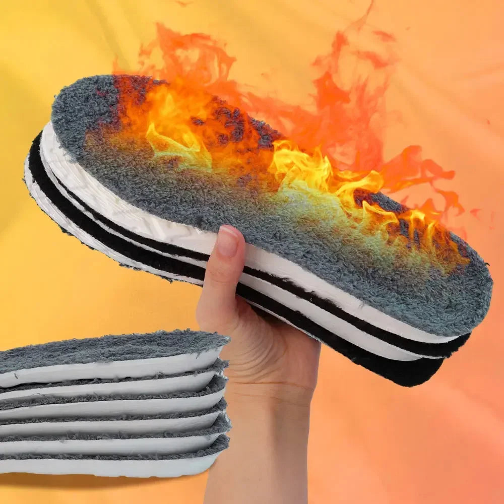 2PCS Self-Heating Thermal Insoles – Winter Warm Wool Memory Foam Shoe Pads for Men & Women Sports Shoes