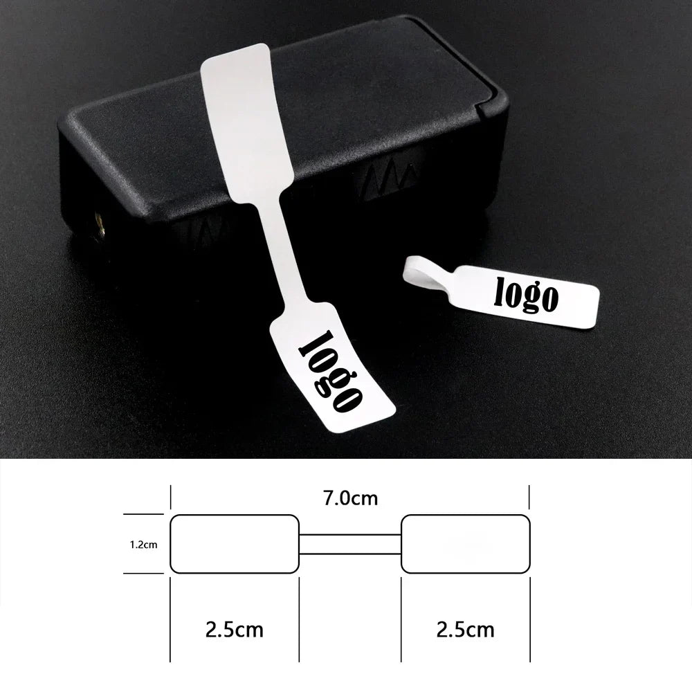 100pcs Square Head Bracelet Rings – Custom Logo Label Price Tags for Jewelry Display & Packaging Accessories Wholesale
