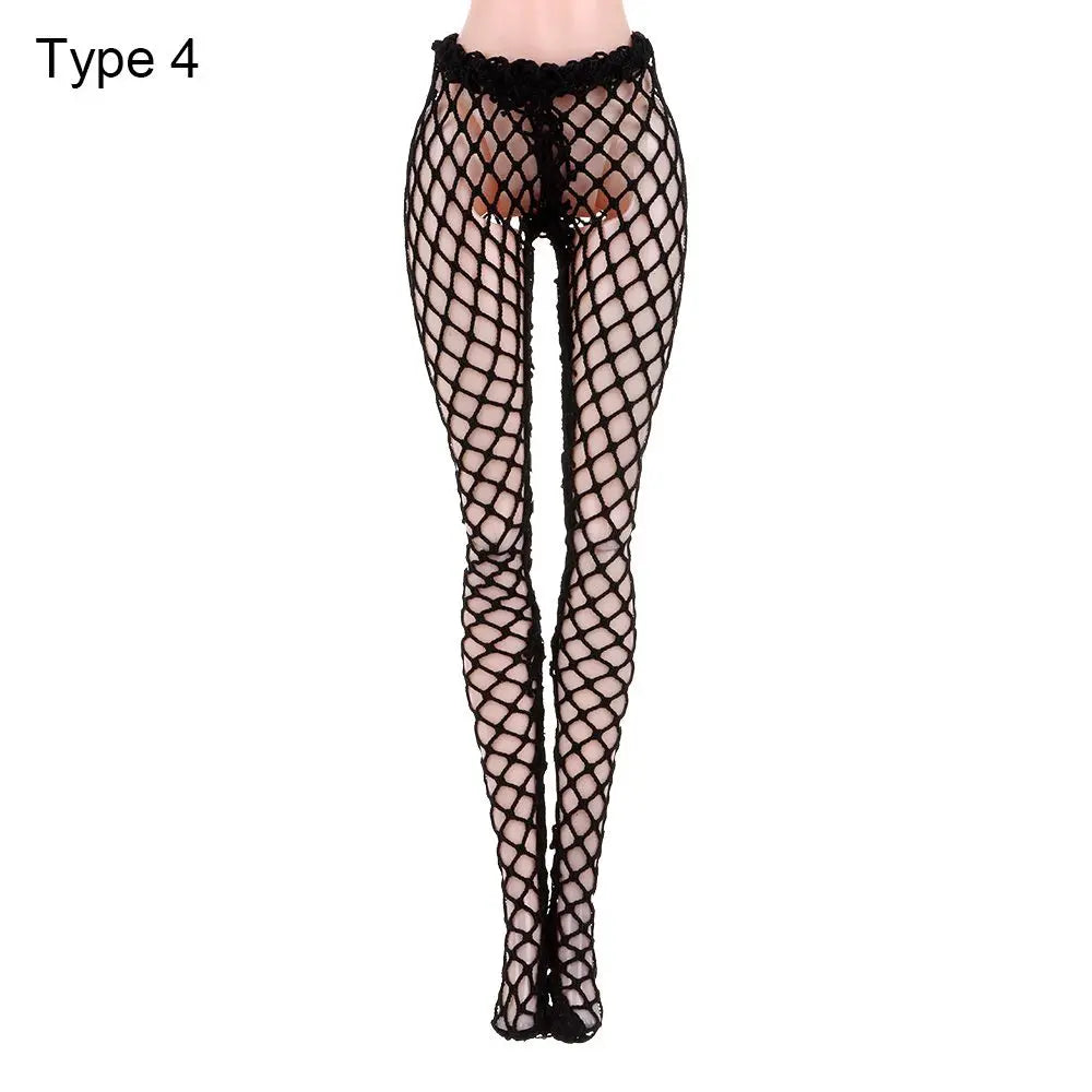 20 Styles 1/6 Doll Mini Fishnet Tights – Silk Stockings, Elastic Leggings, Panty Hose & Socks for 30cm Dolls