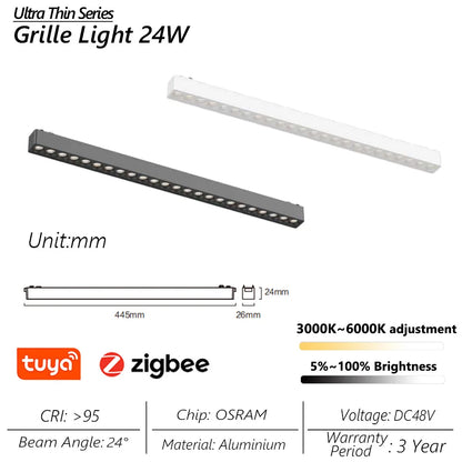 Ultra-Thin 6mm Magnetic Track Light – Dimmable LED Spot Lamp with Smart Tuya Zigbee Gateway
