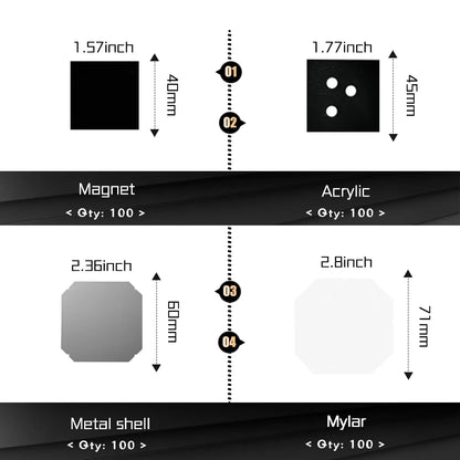 2x2 Inch Button Maker Machine - Custom Photo Fridge Magnet Making Kit with Cutter & Magnets