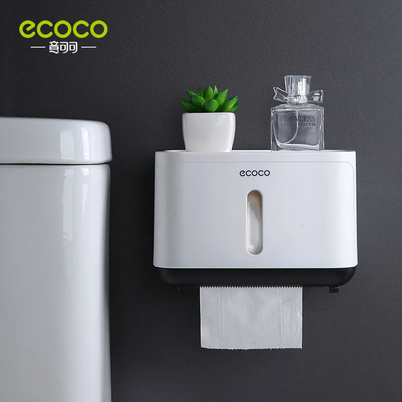 Portable Toilet Paper Holder - Wall-Mounted Bathroom Tissue Dispenser & Storage Box
