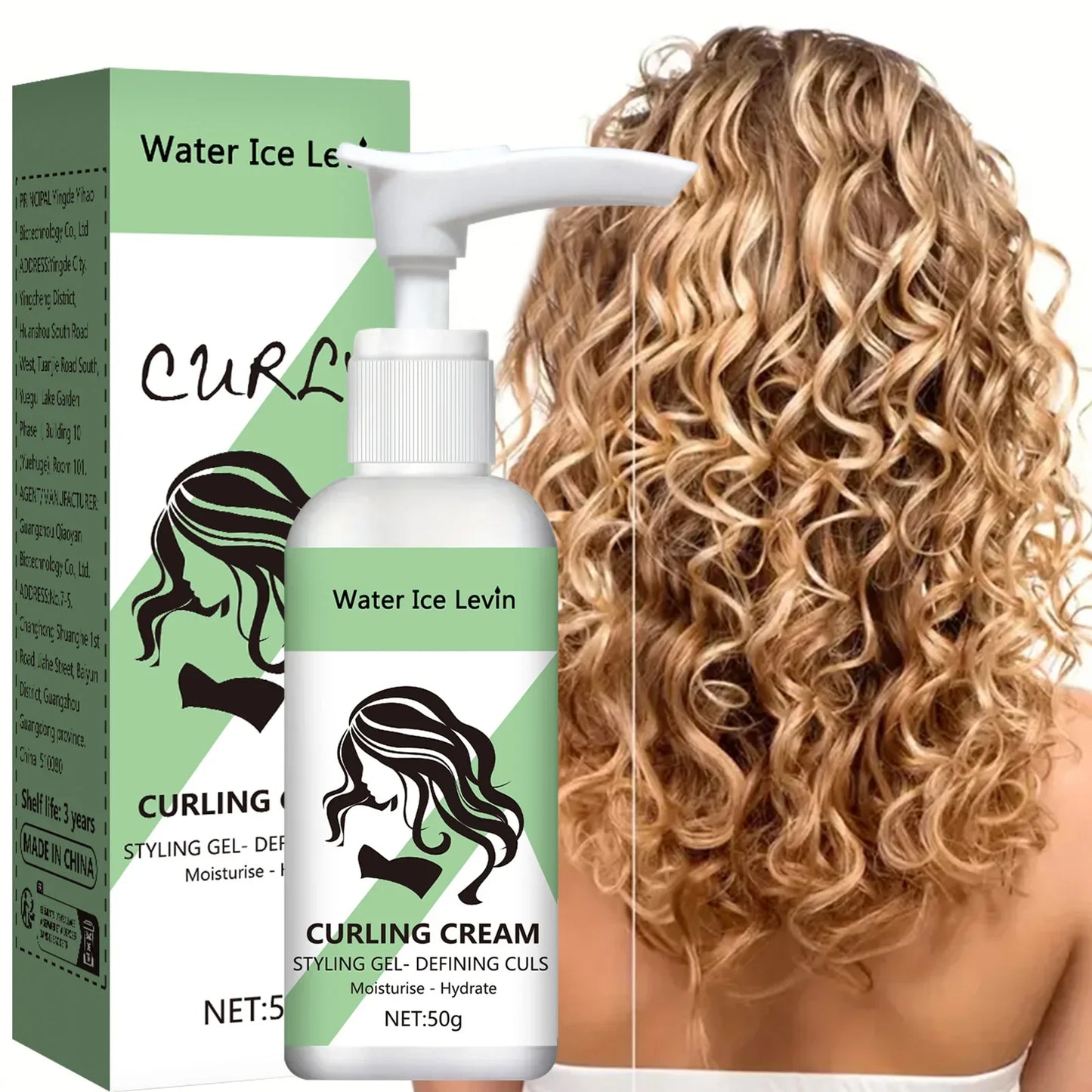 Curly Hair Styling Cream – Moisturizing & Smoothing Formula for Elasticity and Shine, Easy to Set