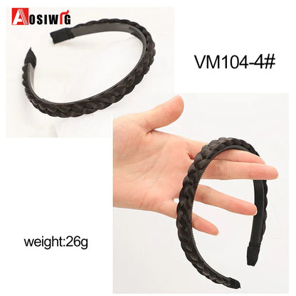 Synthetic Fishbone Braided Headband – Bohemian Plaited Hairpiece for Women Hairstyling