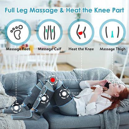 Foot Air Pressure Leg Massager — 360° Circulation & Muscle Relaxation Device for Lymphatic Drainage