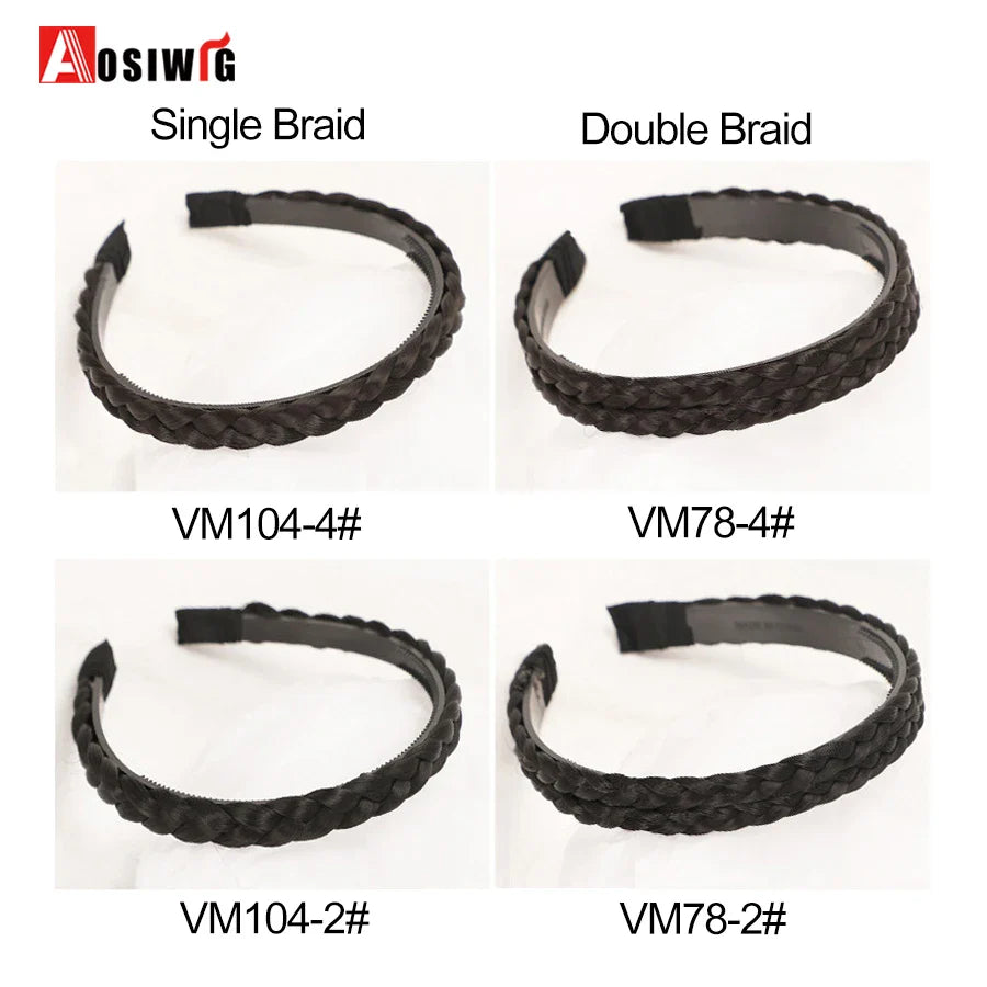 Synthetic Fishbone Braided Headband – Bohemian Plaited Hairpiece for Women Hairstyling