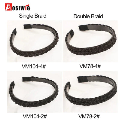 Synthetic Fishbone Braided Headband – Bohemian Plaited Hairpiece for Women Hairstyling