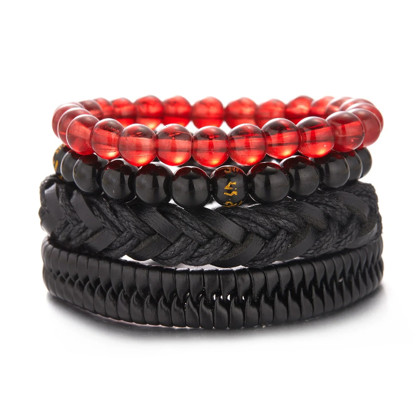 Men's Vintage Multilayer Leather Braid Bracelet - Handmade Star, Leaf & Owl Rope Wrap Bangle, Male Gift Jewelry
