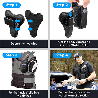 BOBLOV Magnetic Body Camera Mount - Universal Strong Magnet Suction Back Clip Compatible with KJ21, N9 & Other Body Cameras
