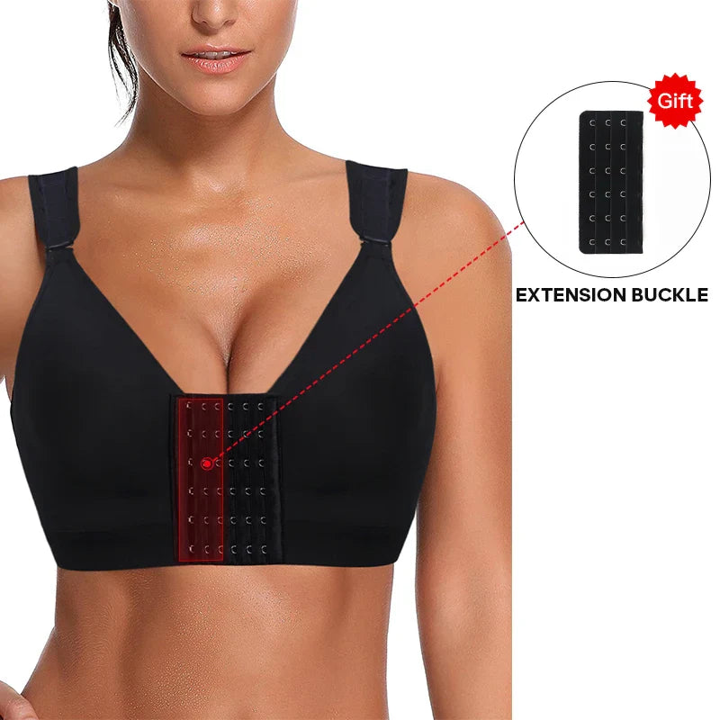 Burvogue Women’s Seamless Padded Push-Up Bra – Front Closure, Adjustable Sports & Post-Surgery Underwear