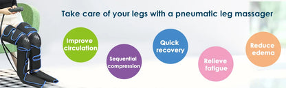 Foot Air Pressure Leg Massager — 360° Circulation & Muscle Relaxation Device for Lymphatic Drainage