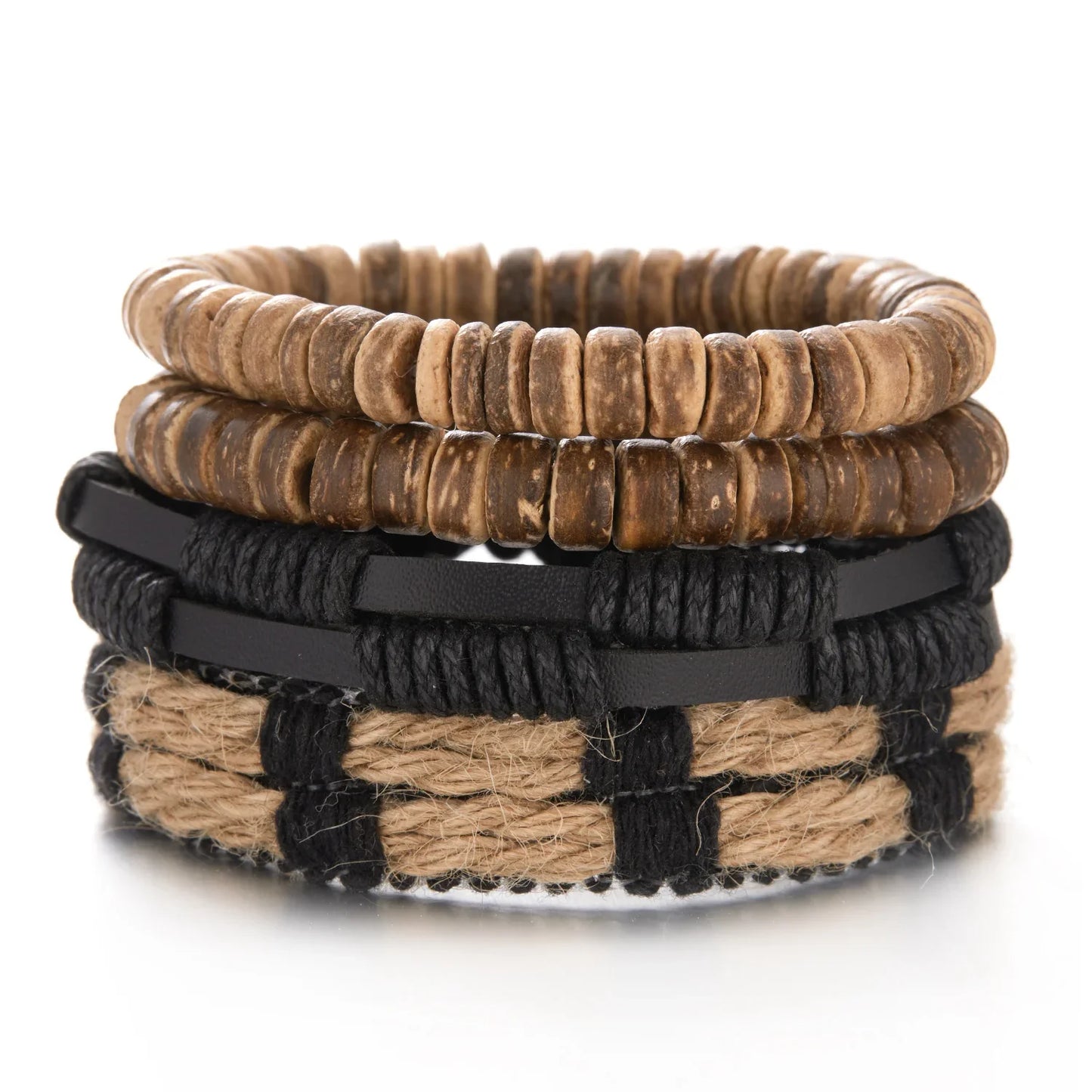 Men's Vintage Multilayer Leather Braid Bracelet - Handmade Star, Leaf & Owl Rope Wrap Bangle, Male Gift Jewelry