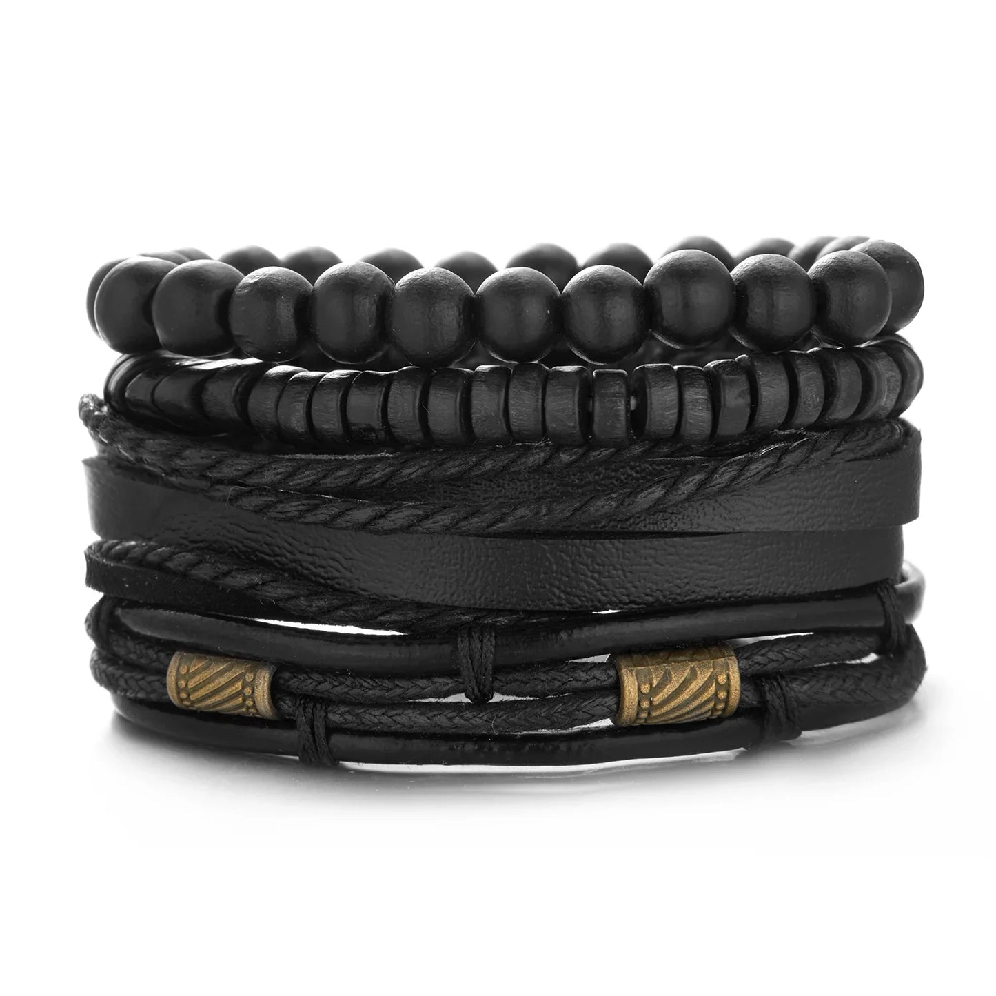 Men's Vintage Multilayer Leather Braid Bracelet - Handmade Star, Leaf & Owl Rope Wrap Bangle, Male Gift Jewelry