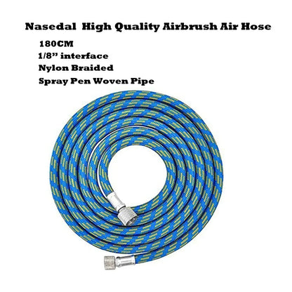 Professional Nylon Braided Airbrush Hose – 1/8" x 1.8m (5.9ft) Standard Fitting for Airbrush DIY