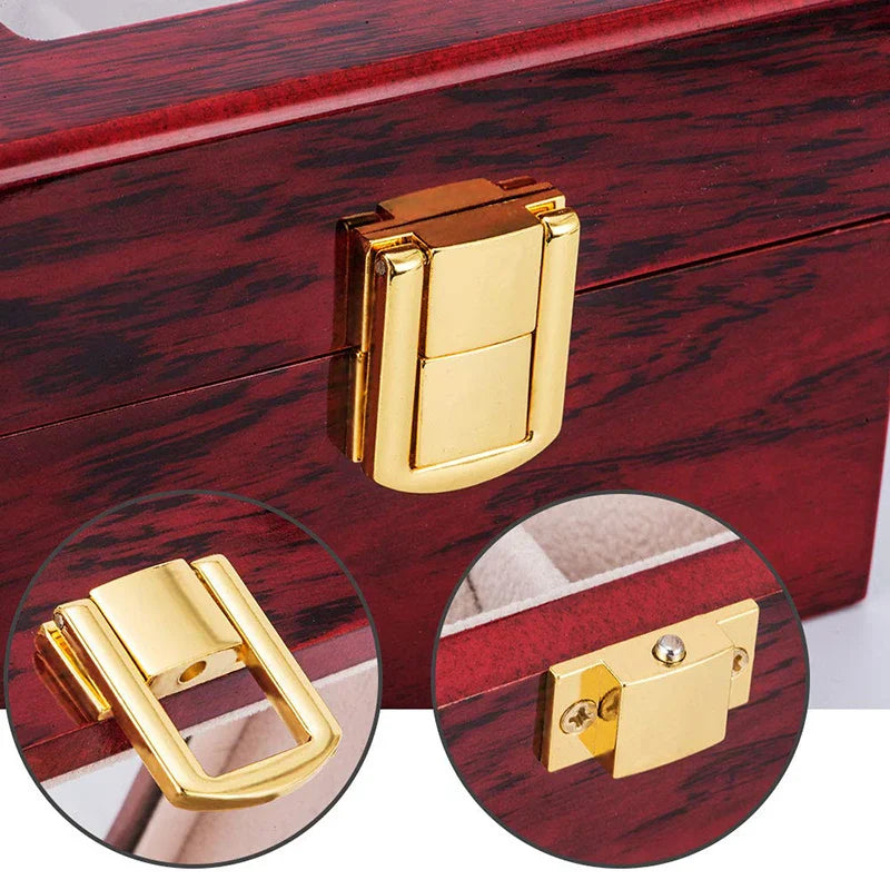 Luxury Wooden Watch Box Organizer – 1/2/3/5/6/10/12 Grid Slots Display Case for Men & Women Watches Jewelry