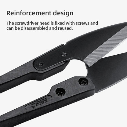 WUTA Antirust Thread Scissors – Professional Tailor U-Shaped Metal Blade Cutter for Sewing & DIY Needlework