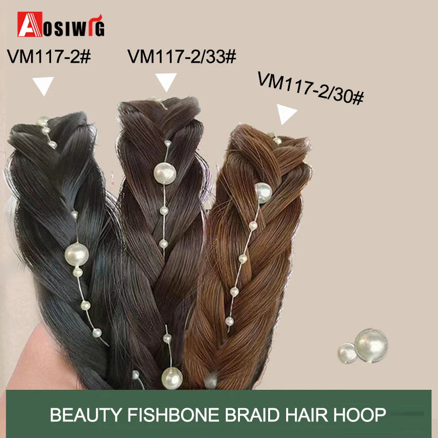 Synthetic Fishbone Braided Headband – Bohemian Plaited Hairpiece for Women Hairstyling
