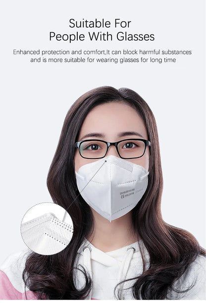 10-200PCS Black KN95 FFP2 Face Masks – CE Certified 5-Layer Non-Woven Reusable Adult Mascarillas