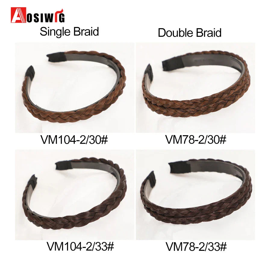 Synthetic Fishbone Braided Headband – Bohemian Plaited Hairpiece for Women Hairstyling