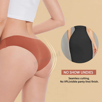 3PCS Seamless Silk Panties for Women – Breathable Low Waist Invisible Briefs, Soft & Sexy Underwear Set