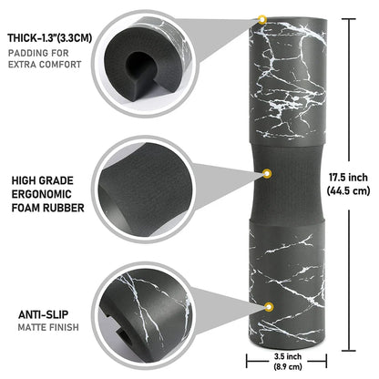 Barbell Pad for Squats: Neck and Shoulder Protective Support for Lunges, Hip Thrusts - Fits Standard and Olympic Bars - Weight Lifting Training Essential