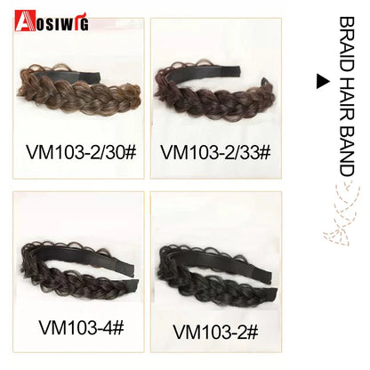 Synthetic Fishbone Braided Headband – Bohemian Plaited Hairpiece for Women Hairstyling