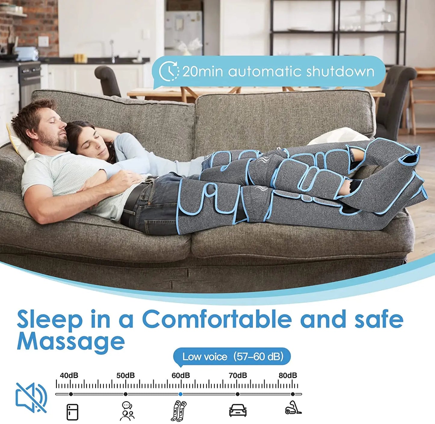 Foot Air Pressure Leg Massager — 360° Circulation & Muscle Relaxation Device for Lymphatic Drainage