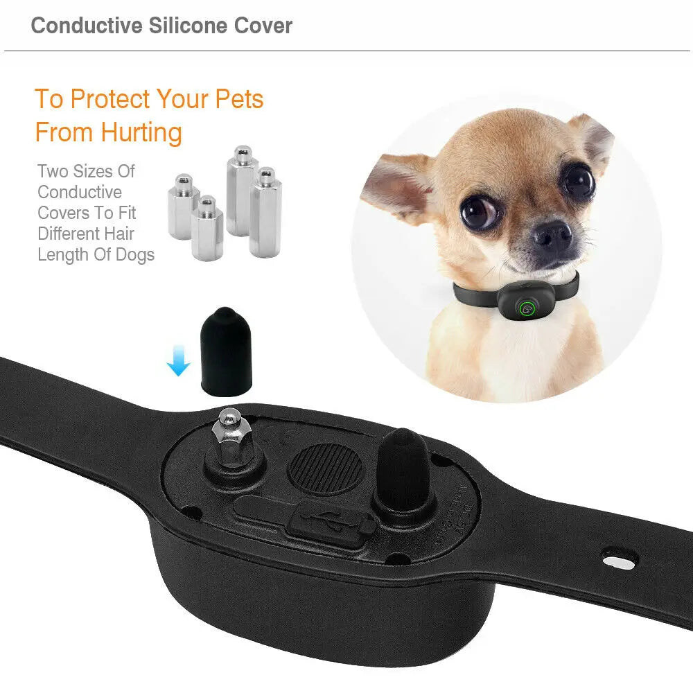 Waterproof Rechargeable Small Dog Training Collar Humane No-Shock Anti-Bark Control Adjustable Pet Behavior Training Device