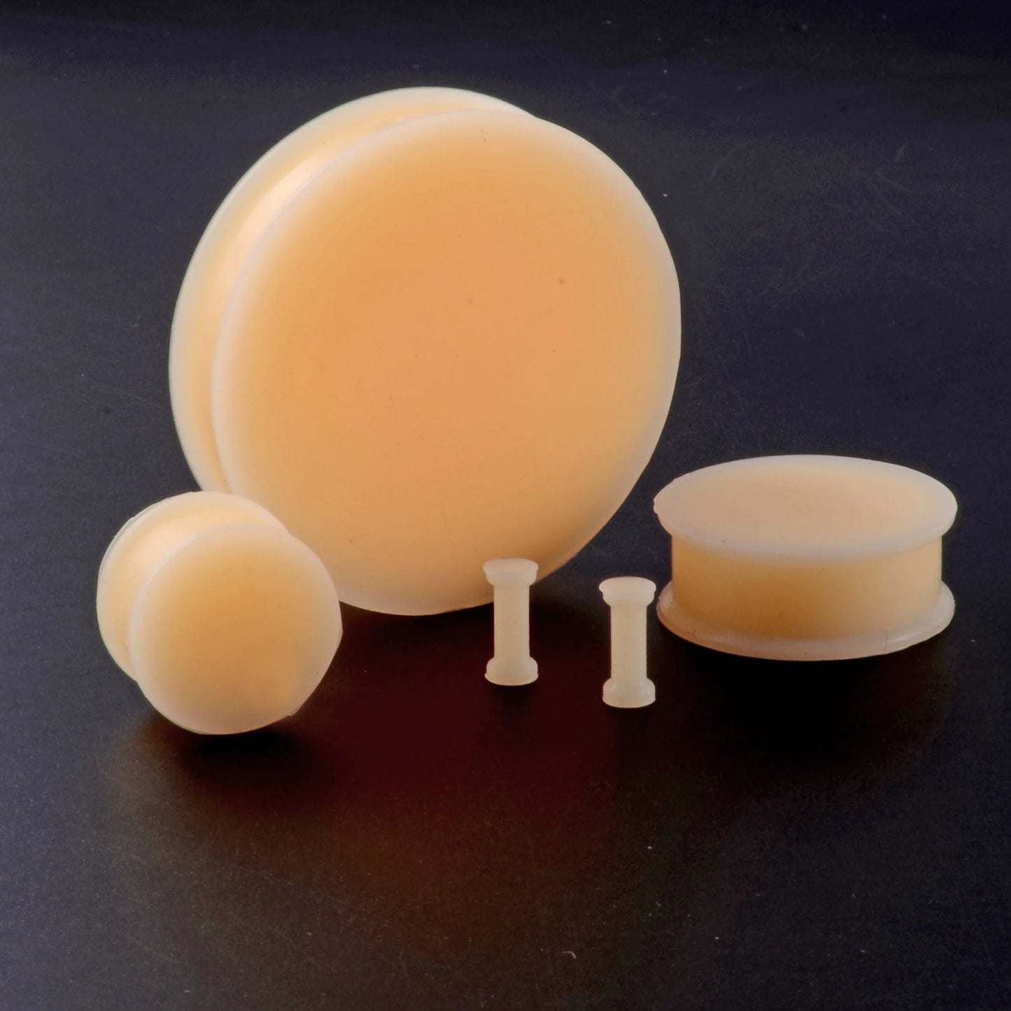 Pair of Flesh Silicone Double Flare Ear Plugs – Large Gauge Ear Expander Piercings, 3mm-50mm