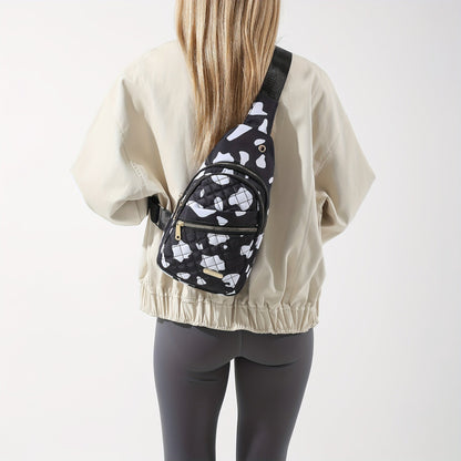Starry Sky Nylon Sling Backpack for Women - Casual Sports Travel Crossbody Chest Bag, Adjustable Shoulder Strap, Multi-Pocket Fanny Pack