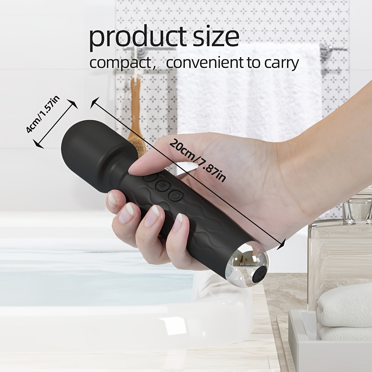 Ultra-Compact 8-Speed Portable Electric Massage Stick - Professional Muscle Relaxation Equipment for Body, Back, Neck, Legs, Waist | Easy to Carry, High-Speed Drive Motor, Elegant Design
