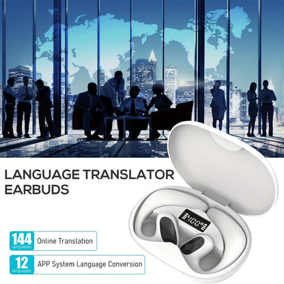 100+ Languages Wireless Translator Earbuds – Instant Real-Time Translation, Rechargeable Lithium-Polymer Battery, USB Charging – iOS & Android Compatible – Portable Language Translator with APP