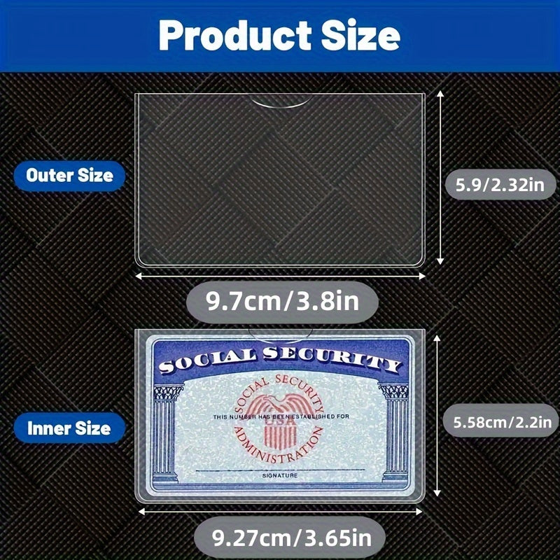 10pcs Premium Transparent Card Protectors - Durable PVC for Social Security, Health Insurance and Credit Cards, Secure Storage