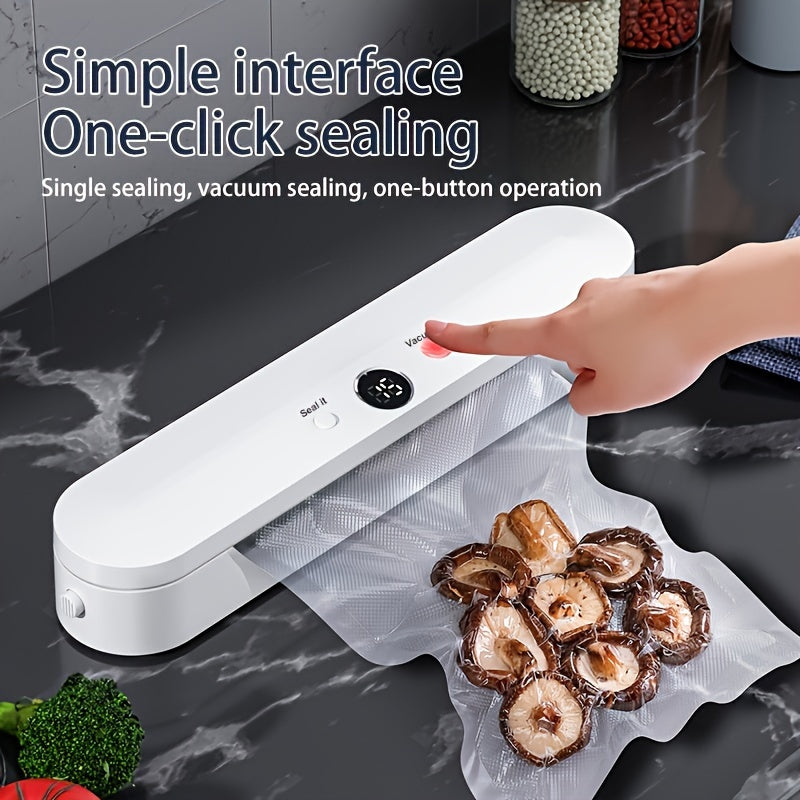 Automatic Fresh-Keeper Pro – Fully Automatic Food Packaging Machine with Snack Sealing Function – Household Plastic Sealing Device for Long-Term Food Preservation, Compact and Easy-to-Use