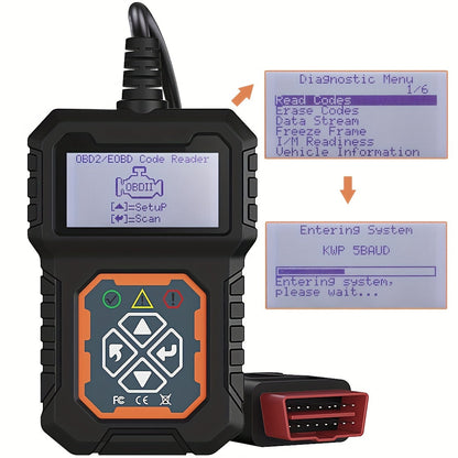 Car Code Reader – OBD2 Diagnostic Scanner for Check Engine Light and Fault Codes – EOBD CAN Protocols Tool for 12V OBDII Cars ( Since 1996 )
