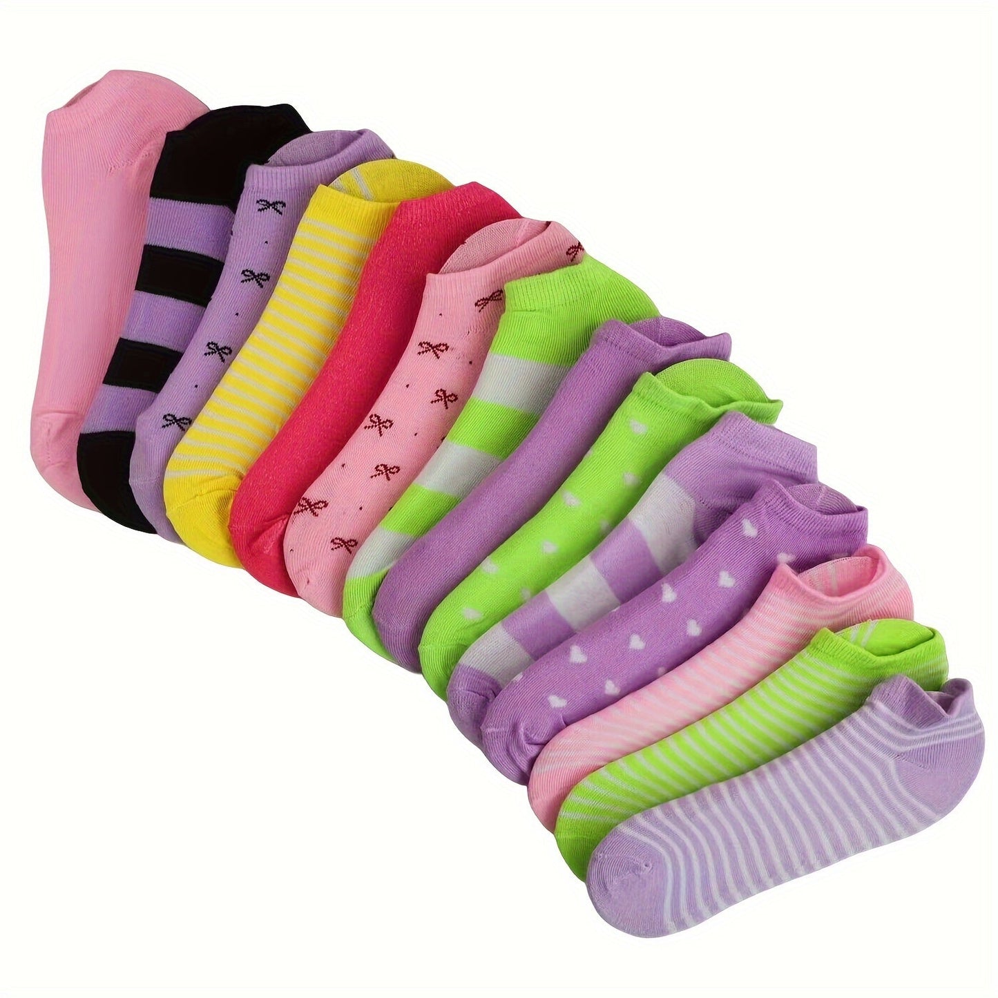 20 Pairs Candy Color Low Cut Ankle Socks for Women – Casual and Breathable Hosiery
