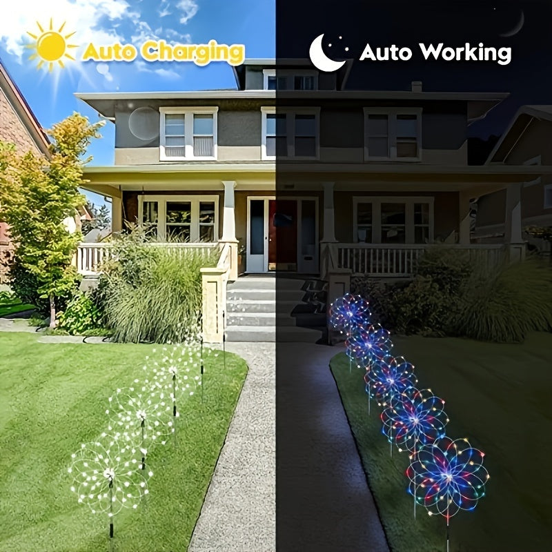 Solar Firework Lights – Height Adjustable, 8 Lighting Modes, IP65 Waterproof – 420/360/200/60 LEDs for Outdoor Yard, Courtyards, Camping, Festivals