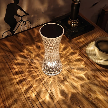Touch-Activated Crystal-Accented Bedside Lamp - Luxury Bedroom Lighting