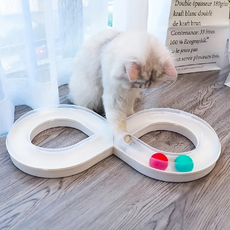 Cat Interactive Turntable Toy - Engaging Track Design for Indoor Play and Kitten Entertainment