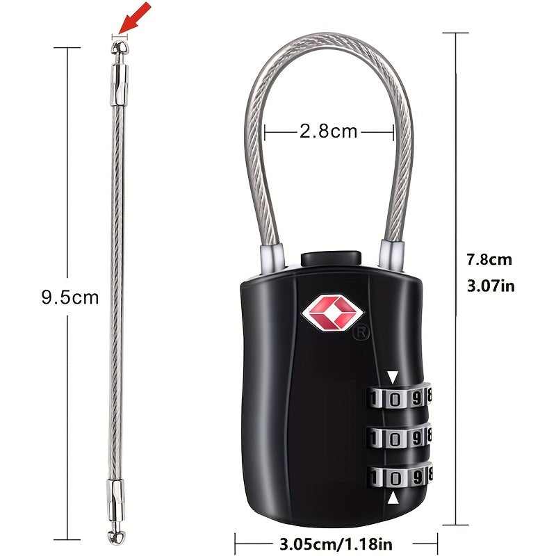 2 Pack TSA-Approved Travel Locks - Sturdy Alloy Combination Padlocks for Luggage, Suitcases, Lockers and Bikes