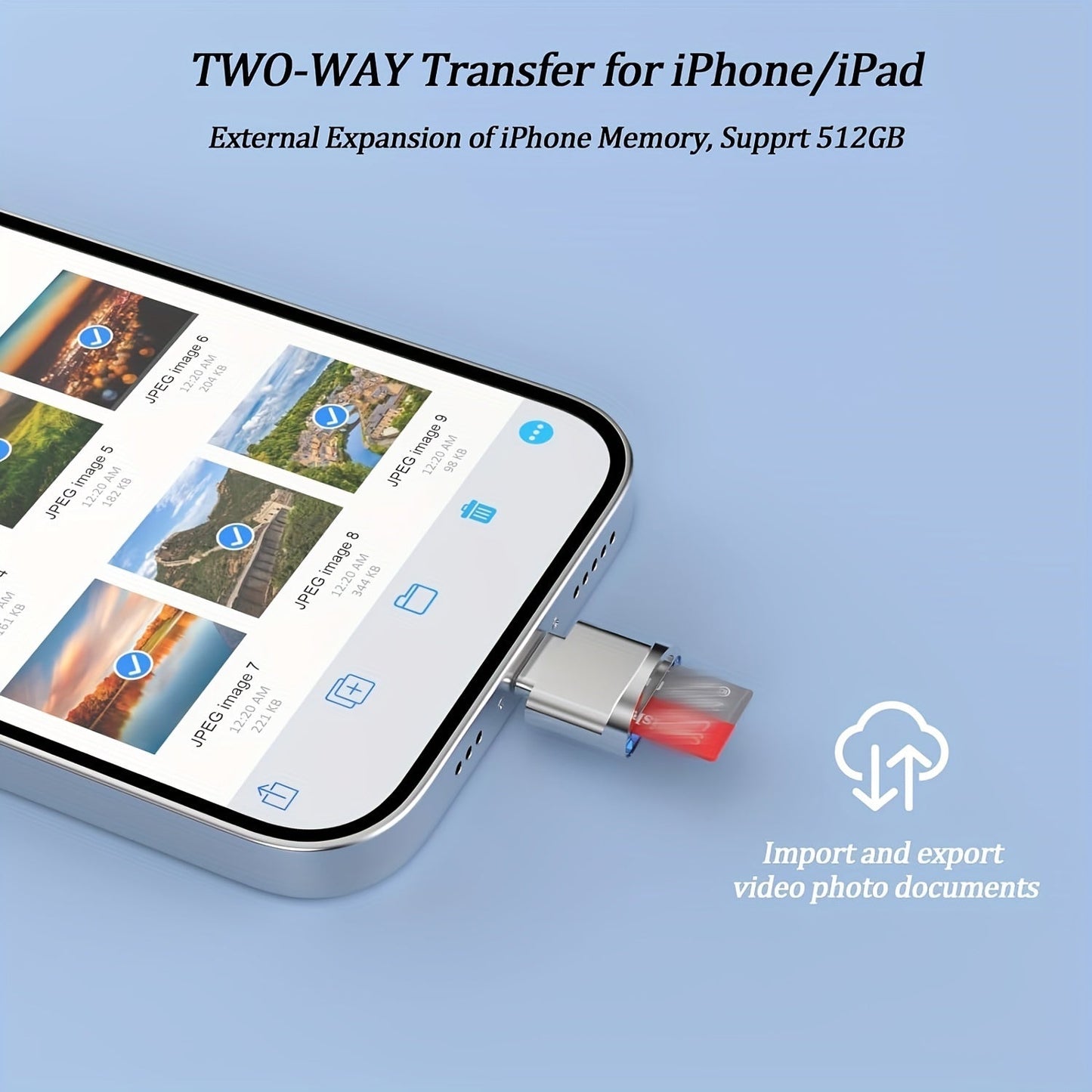 Micro SD Card Reader Converter for iPhone and iPad – OTG to Micro SD/TF Card Viewer Adapter, Compatible with iPhone 14/13/12/11/X/XR/8, Supports iOS 13, ExFAT and FAT32
