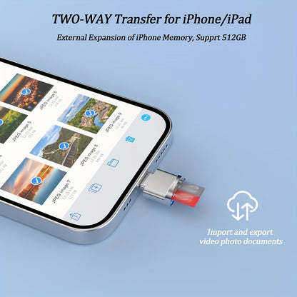 Micro SD Card Reader Converter for iPhone and iPad – OTG to Micro SD/TF Card Viewer Adapter, Compatible with iPhone 14/13/12/11/X/XR/8, Supports iOS 13, ExFAT and FAT32