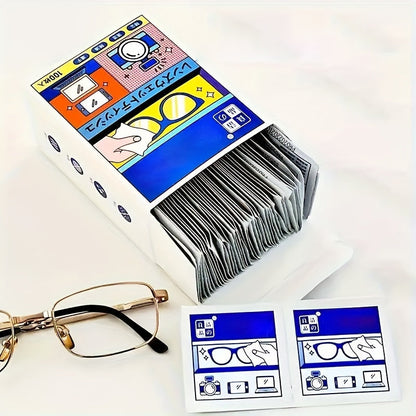 Multi-Purpose Cleaning Wipes Kit - Gentle Cleaner for Lenses, Glasses, Mobile Screens, and Jewelry - Battery-Free, Convenient, Portable