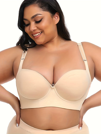 Women's Plus Size Simple Bra - Solid Non-Padded Comfort Fit T-Shirt Bralette