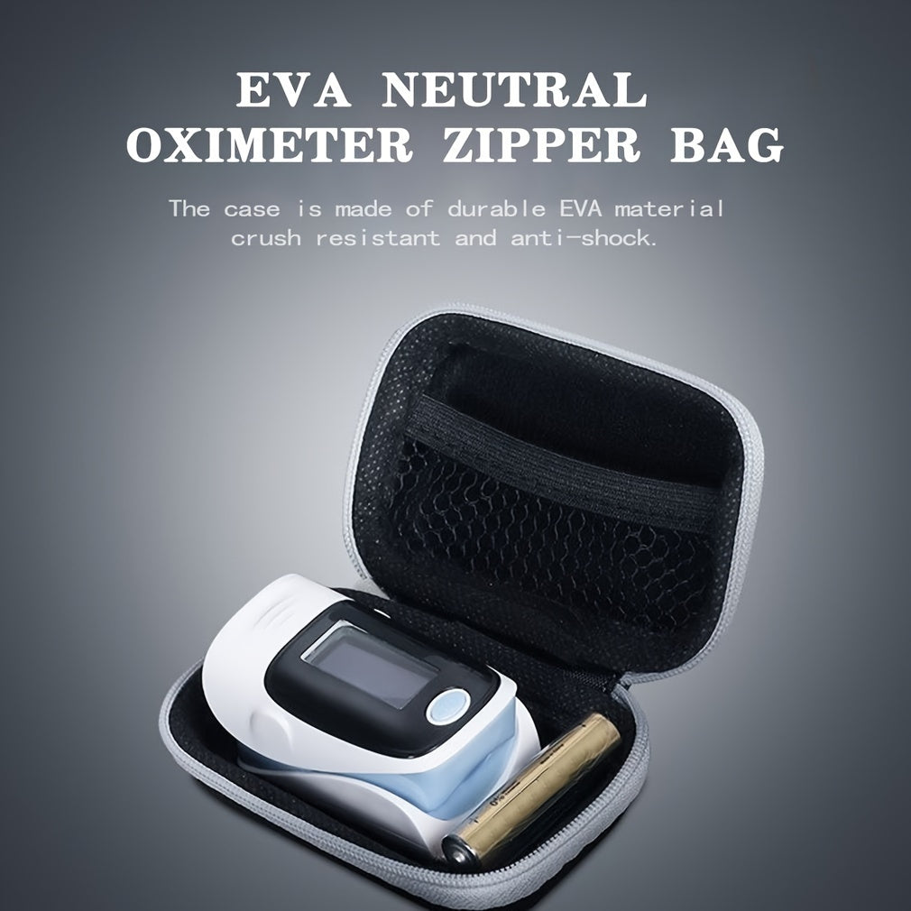 Durable Fingertip Pulse Oximeter Case with Zipper - Portable Protective Carrying Bag for Blood Oxygen Monitor - Ideal for Travel and Daily Use