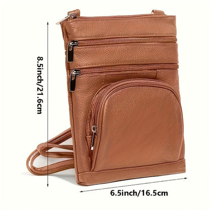 Luxury Real Leather Shoulder Bag – Spacious Handbag with Cross-Body Strap, Intelligent Organizer, and Smartphone Pockets – Premium Genuine Leather for Durability and Style