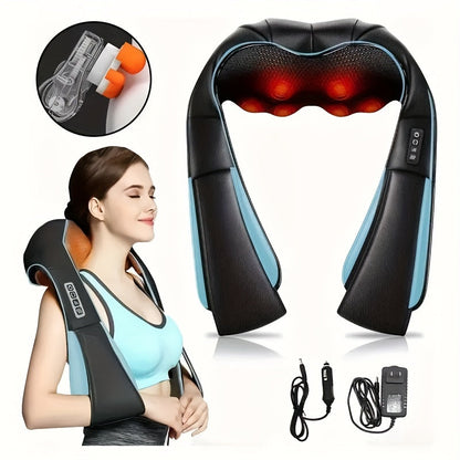 Heating Neck and Shoulder Massager – Deep Kneading Finger Pressure Massager for Neck, Back, Shoulders and More, Perfect Gift for Men, Women, and Parents