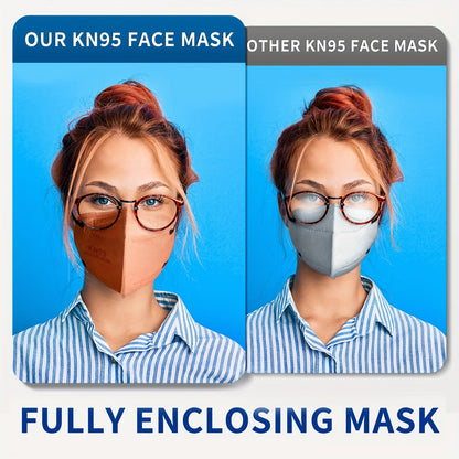 KN95 Face Masks for Adults – 100 Pack, 5-Layer Protective Masks with Adjustable Holders, Breathable & Comfortable, 10 Colors