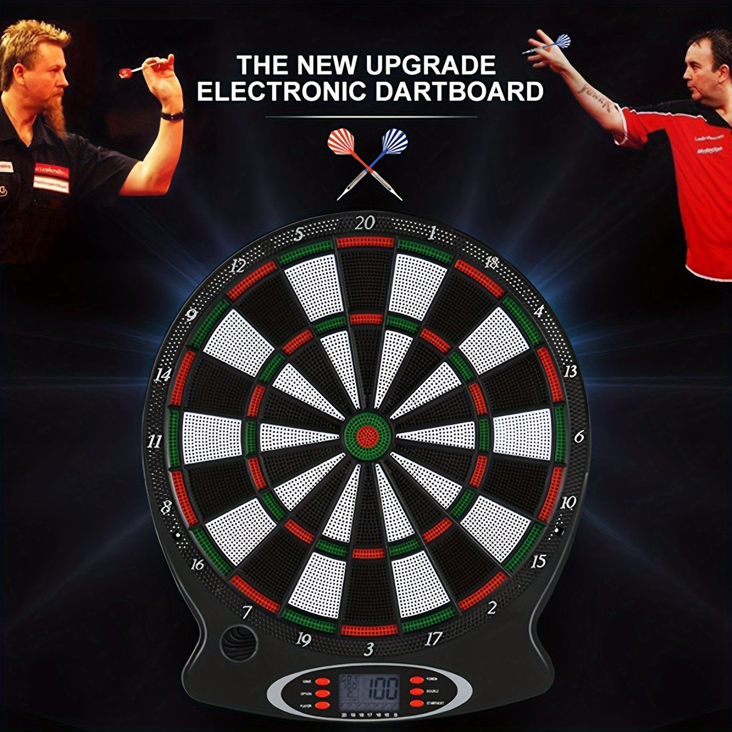 Electronic Dart Board Set - Soft Tip Dartboard with LCD Display, 6 Darts, and Professional Soft Tip Darts