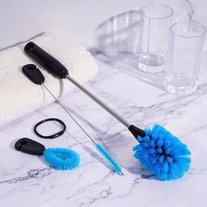 3-in-1 Ultimate Water Bottle Cleaning Brush Set - Soft Bristles, Long Handle, Detachable Heads - Ideal for Narrow Neck Bottles, Sport Bottles, Mugs, Tumblers and Flasks